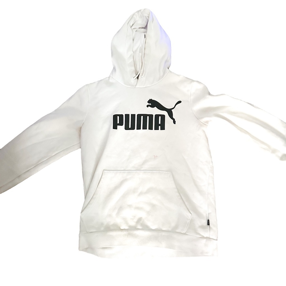 Small Puma white hoodie with black logo